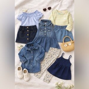 Baby Girl Capsule Bundle 18-24M / 90cm Uniqlo Gap Elfindoll Denim outfit Bundle